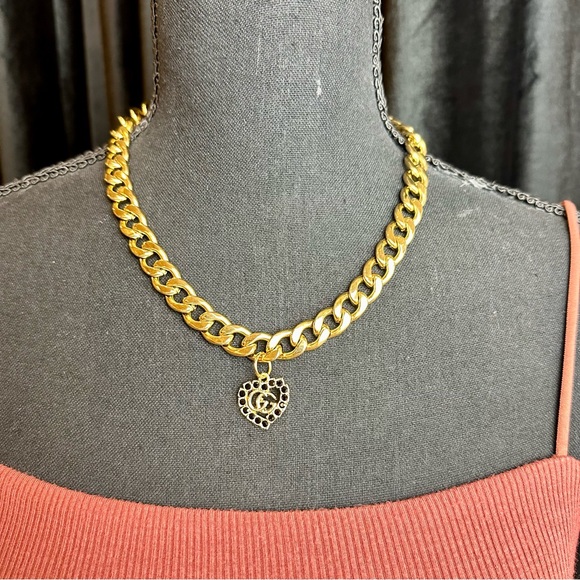 Gucci GG necklace repurposed from authentic zipper pull with dust bag - Picture 2 of 8